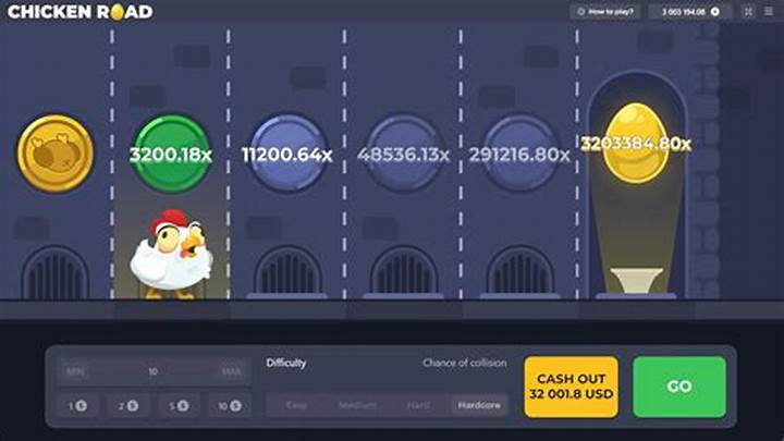 Chicken Road online game main banner showing gameplay interface