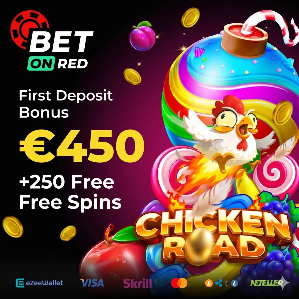 BetOnRed casino main interface with payment and withdrawal options