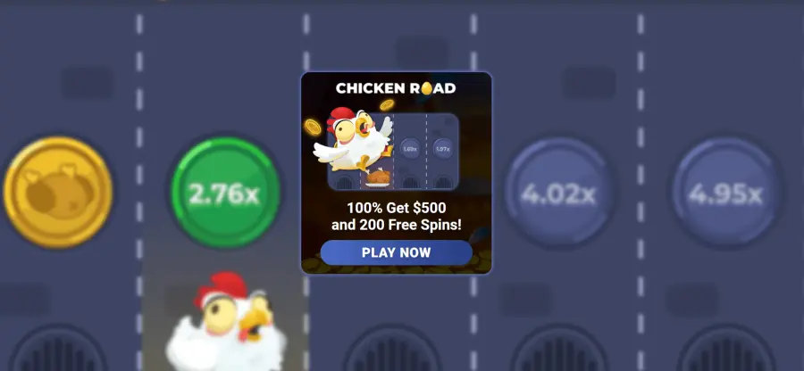 Winnita Casino main page with welcome bonus for Chicken Road players