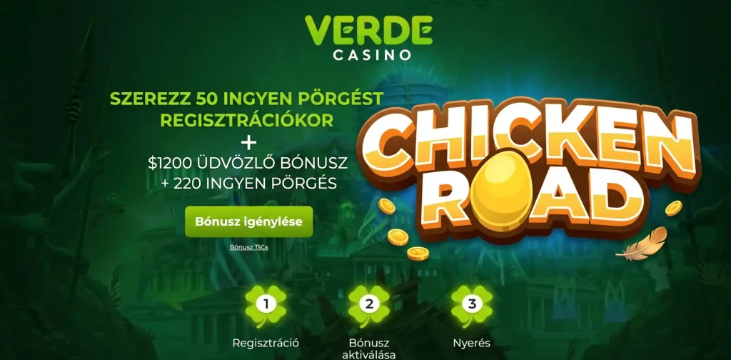 Verde Casino welcome bonus offer for Chicken Road players