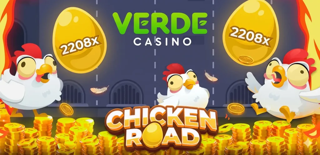 Verde Casino main platform interface with Chicken Road game